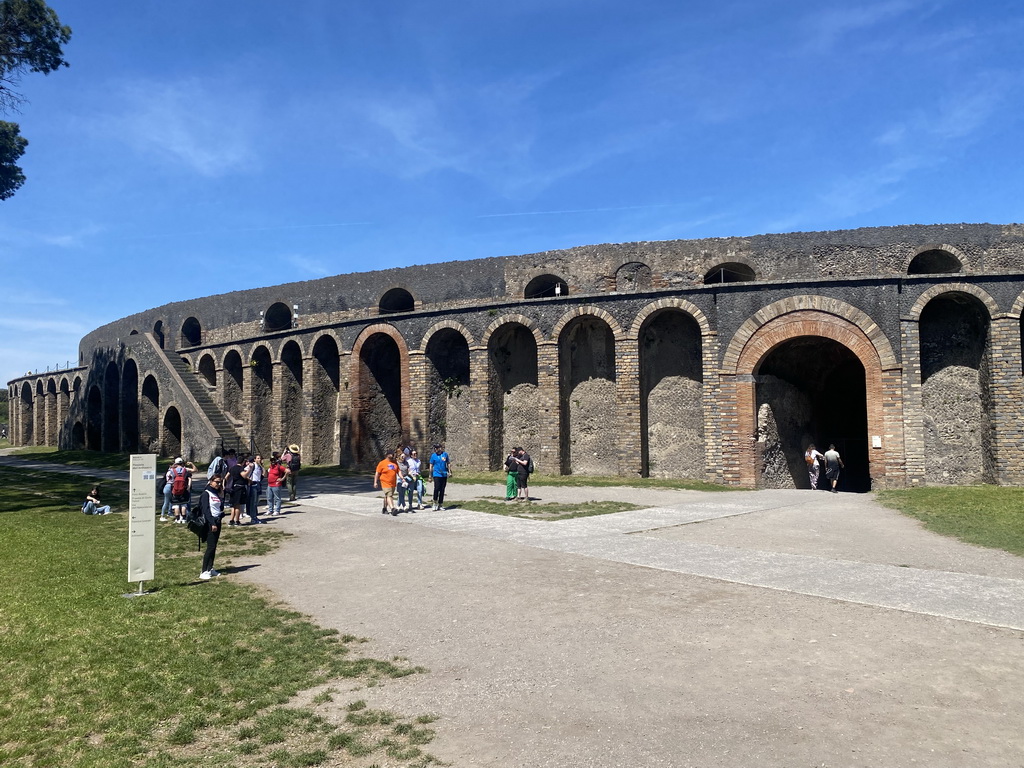 Southwest side of the Amphitheatre at the Piazzale Anfiteatro square at the Pompeii Archeological Site