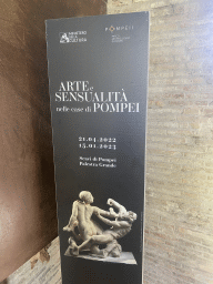 Information on the `Art and Sensuality in Pompeii Houses` exhibition at the Palestra Grande building at the Pompeii Archeological Site