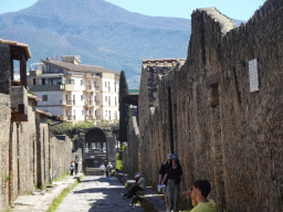 The Via di Nocera street at the Pompeii Archeological Site and Mount Cerreto