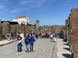 The crossing of the Via dell`Abbondanza and Via Stabiana streets at the Pompeii Archeological Site