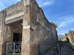 Southeast side of the Building of Eumachia at the crossing of the Via dell`Abbondanza and Vicolo di Eumachia streets at the Pompeii Archeological Site