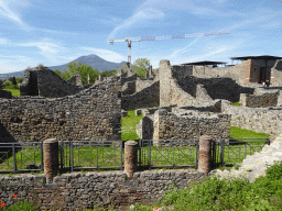 Walls at the House of Romulus and Remus at the Pompeii Archeological Site, viewed from the Via Marina street