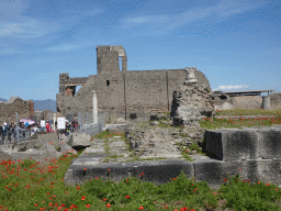 The Sanctuary of Venus and the walls of the Basilica building at the Pompeii Archeological Site, viewed from the Via Marina street
