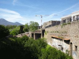 Southwest side of the Pompeii Archeological Site with the Suburban Baths, viewed from the path next to the Antiquarium