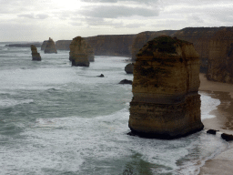 Beach and cliffs at the northwest side with the Twelve Apostles rocks, viewed from the Twelve Apostles viewing point