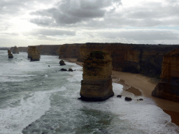 Beach and cliffs at the northwest side with the Twelve Apostles rocks, viewed from the most southern part of the Twelve Apostles viewing point