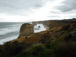 Beach and cliffs at the northwest side with the Twelve Apostles rocks, viewed from the Twelve Apostles viewing point