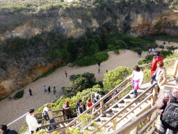 Staircase leading down from the viewing point to the northwest side of the Loch Ard Gorge