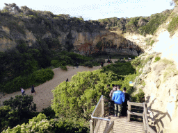 Staircase leading down from the viewing point to the northwest side of the Loch Ard Gorge