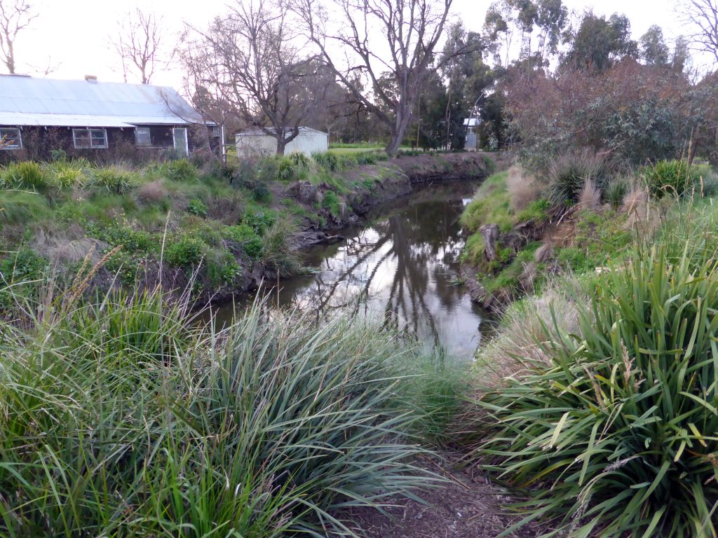 The Barongarook Creek, viewed from a parking place along the Princes Highway in Colac