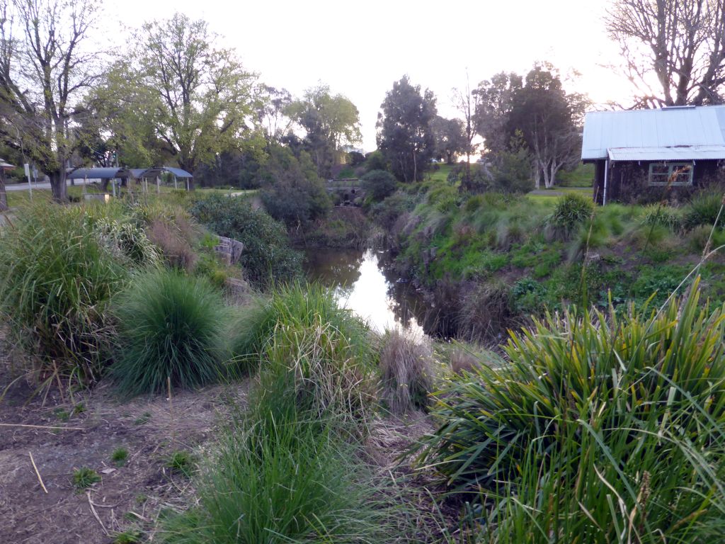 The Barongarook Creek, viewed from a parking place along the Princes Highway in Colac