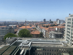 The southeast side of the city, viewed from the hallway to the swimming pool at the Hotel Vila Galé Porto