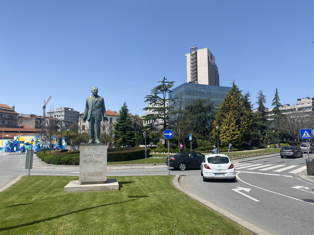 Statue of Afonso Costa at the Campo 24 de Agosto square