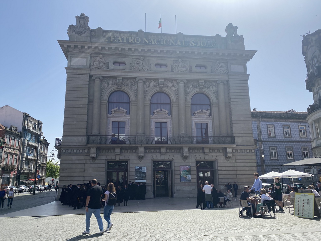 Front of the São João National Theater at the Praça da Batalha square