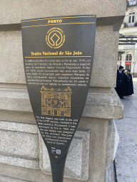Information on the São João National Theater at the Praça da Batalha square