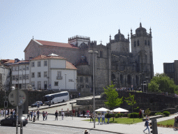 Northeast side of the Porto Cathedral, viewed from the Avenida Dom Afonso Henriques street