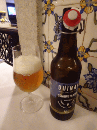 QUINAS Conquistadora beer at the Abadia do Porto restaurant