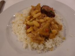 Rice with meat and beans at the Abadia do Porto restaurant
