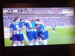 TV screen with the football match FC Porto - Vizela at the Abadia do Porto restaurant