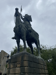 Equestrian statue of Vímara Peres at the north side of the Porto Cathedral