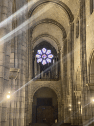 Nave, rose window and organ of the Porto Cathedral