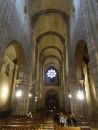 Nave, rose window and organ of the Porto Cathedral