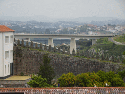 The Muralha Fernandina wall and the Ponte Infante Dom Henrique bridge, viewed from the terrace of the Porto Cathedral
