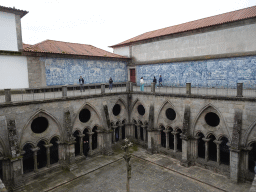 Miaomiao with painted tiles at the terrace of the Porto Cathedral