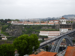 The Ponte Luís I bridge over the Douro river and Vila Nova de Gaia with the Mosteiro da Serra do Pilar monastery, viewed from the South Tower of the Porto Cathedral