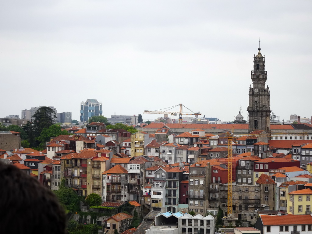 The city center with the Torre dos Clérigos, viewed from the South Tower of the Porto Cathedral