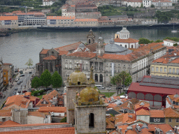 The Igreja dos Grilos church, the Palácio da Bolsa palace, the Douro river and Vila Nova de Gaia, viewed from the South Tower of the Porto Cathedral