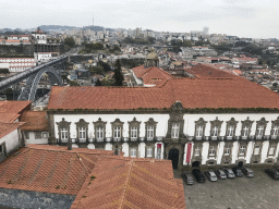 The Terreiro da Sé square, the Paço Episcopal do Porto palace, the Ponte Luís I bridge over the Douro river and Vila Nova de Gaia with the Mosteiro da Serra do Pilar monastery, viewed from the South Tower of the Porto Cathedral