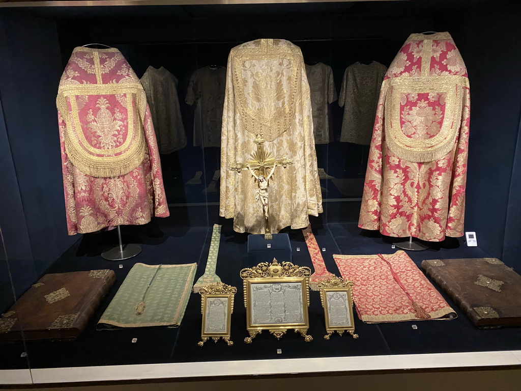 Priest gowns and books at the Treasury of the Porto Cathedral