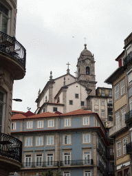 The Largo São Domingos square and the Igreja de Nossa Senhora da Vitória church, viewed from the Rua de Mouzinho da Silveira street