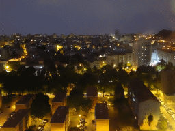 The north side of the city, viewed from the fitness room at the Hotel Vila Galé Porto, by night