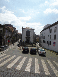 The Capela dos Alfaiates chapel at the Rua de São Luís street, viewed from the sightseeing bus at the Rua de Augusto Rosa street