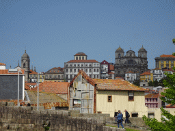 The Igreja de Nossa Senhora da Vitória church and the Igreja de São Bento da Vitória church, viewed from the sightseeing bus at the Avenida Dom Afonso Henriques street