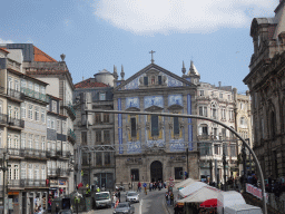 Front of the Igreja de Santo António dos Congregados church at the Rua de Sá da Bandeira street, viewed from the sightseeing bus at the Praça de Almeida Garrett square