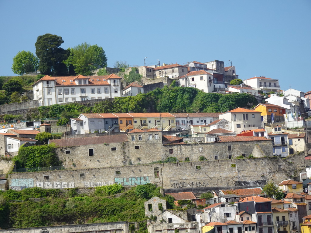 Houses at Vila Nova de Gaia, viewed from the sightseeing bus on the Rua Nova da Alfândega street