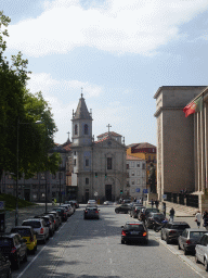 The Campo dos Mártires da Pátria square and the front of the Igreja de São José das Taipas church, viewed from the sightseeing bus