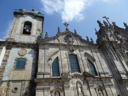 Facade of the Igreja dos Carmelitas Descalços church at the Praça de Gomes Teixeira square, viewed from the sightseeing bus