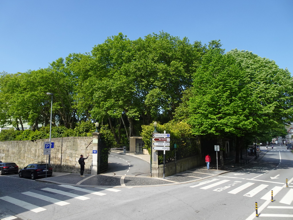 Northeast side of the Jardins do Palácio de Cristal park, viewed from the sightseeing bus on the Rua de Dom Manuel II