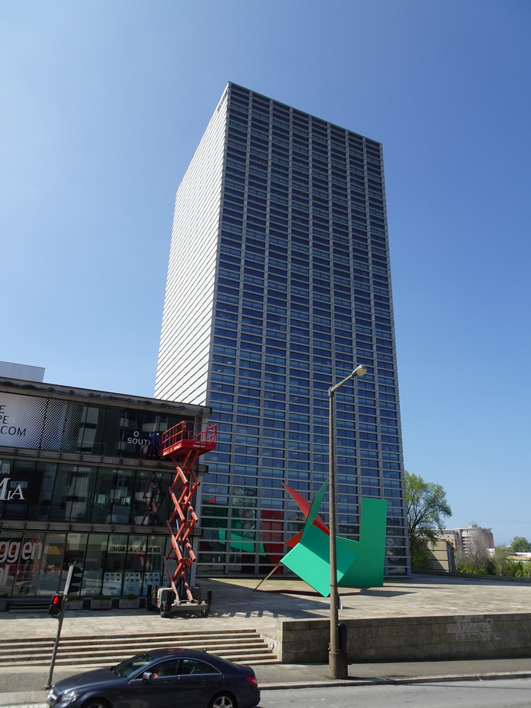 Front of the Edifício Burgo building at the Avenida da Boavista street, viewed from the sightseeing bus