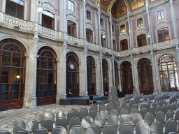 The Pátio das Nações courtyard at the Palácio da Bolsa palace, viewed from the west gallery at the ground floor