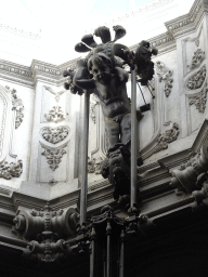Statuette at the ceiling above the Noble Staircase at the west side of the Palácio da Bolsa palace