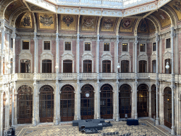The Pátio das Nações courtyard at the Palácio da Bolsa palace, viewed from the south gallery at the upper floor