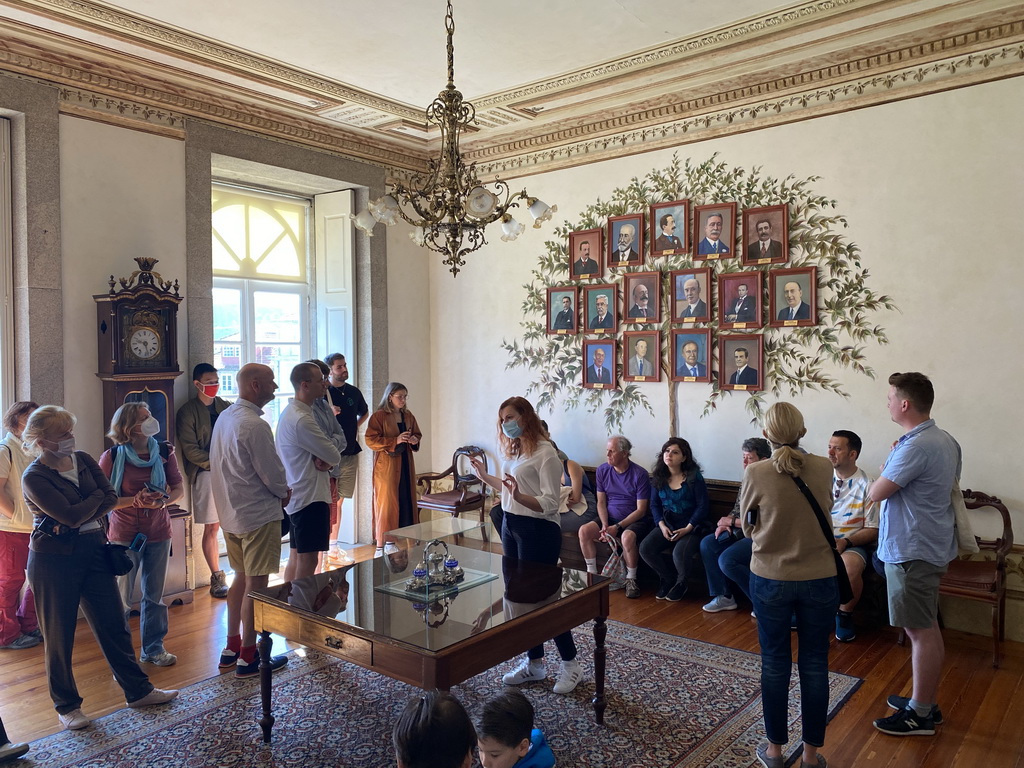 Miaomiao, Max and our tour guide at the Former Presidents Gallery at the southeast side of the upper floor of the Palácio da Bolsa palace