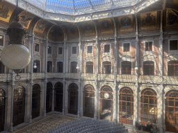 The Pátio das Nações courtyard at the Palácio da Bolsa palace, viewed from the east gallery at the upper floor