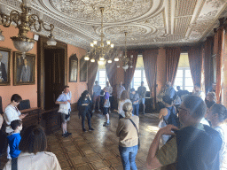 Our tour guide at the Golden Room at the northeast side of the upper floor of the Palácio da Bolsa palace