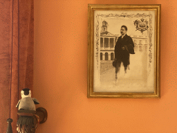 Max`s plush penguin and a drawing at the Golden Room at the northeast side of the upper floor of the Palácio da Bolsa palace